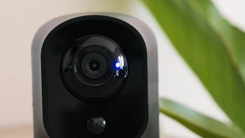 IP security camera for residential properties. Smart home and security concept. Stock Footage 330195241