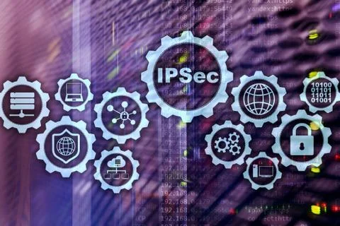IP Security. Data Protection Protocols. IPSec. Internet and Protection Network Stock Photos