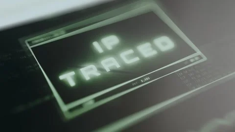 IP Traced alert, identifying a network source Stock Footage 335461130