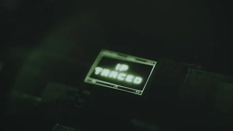 IP Traced alert message with a hacking-themed visual Stock Footage 335461227