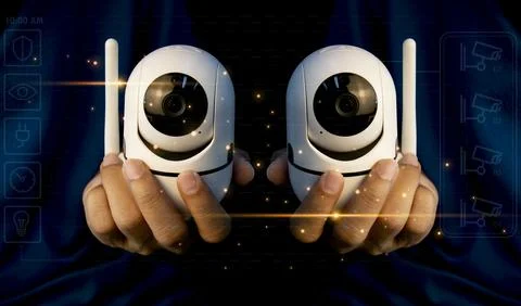 IP wifi wireless security camera supports Internet installation technology,.. Stock Photos