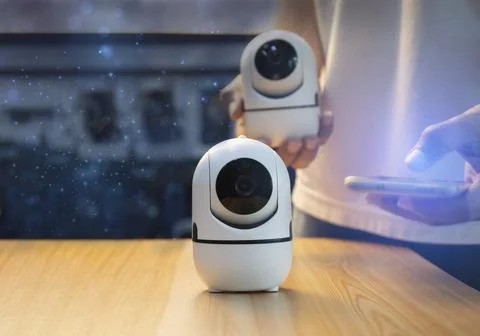 IP wifi wireless security camera supports Internet installation technology,.. Stock Photos
