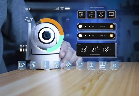 IP wifi wireless security camera supports Internet installation technology,.. Stock Photos