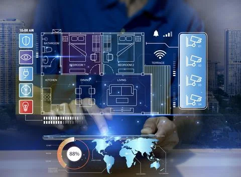 IP wifi wireless security camera supports Internet installation technology,.. Stock Photos