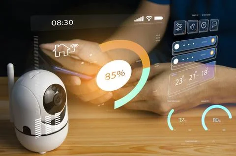 IP wifi wireless security camera supports Internet installation technology,.. Stock Photos