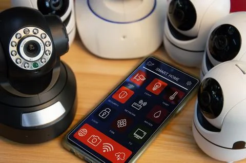 IP wifi wireless security camera supports Internet installation technology,.. Stock Photos