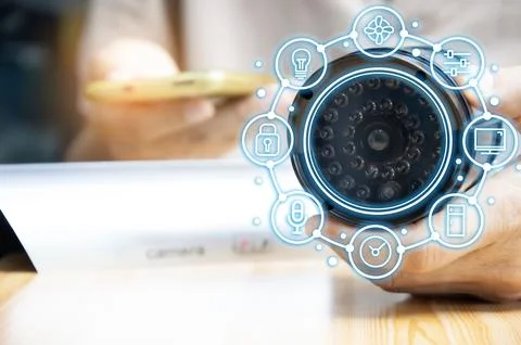 IP wifi wireless security camera supports Internet installation technology,.. Stock Photos