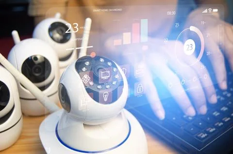 IP wifi wireless security camera supports Internet installation technology,.. Stock Photos