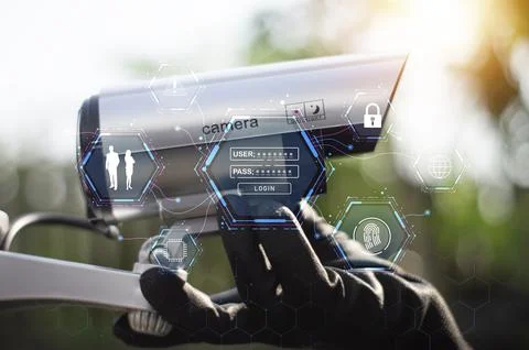 IP wifi wireless security camera supports Internet installation technology,.. Stock Photos