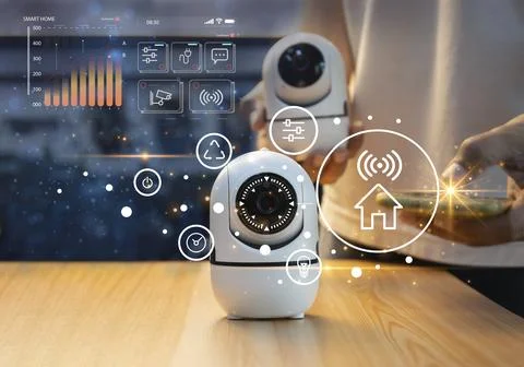 IP wifi wireless security camera supports Internet installation technology,.. Stock Photos