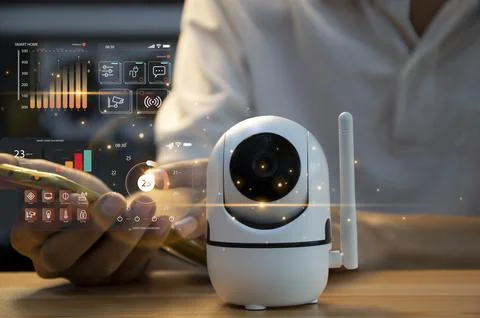 IP wifi wireless security camera supports Internet installation technology,.. Stock Photos