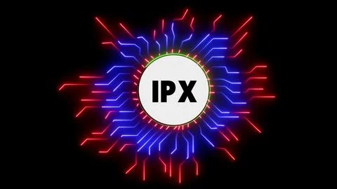 Ip x neon circuit background glowing design Stock Illustration