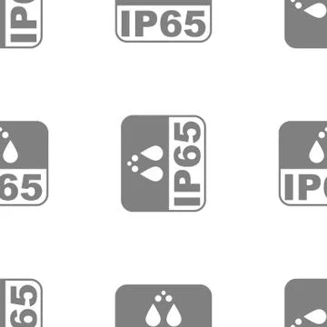 IP65 protection certificate standard icon seamless. Water and dust or solids Stock Illustration