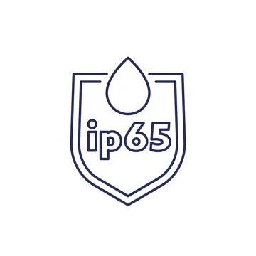 Ip65 standard, waterproof line icon with a shield Stock Illustration