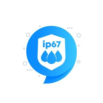Ip67 standard, waterproof icon with a shield Stock Illustration