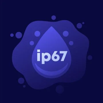 Ip67 standard, waterproof icon, vector design Illustrazione stock