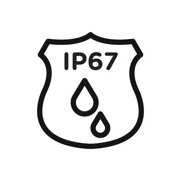 IP67 waterproof icon Black line art vector logo Stock Illustration