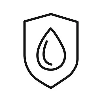 IP67 waterproof icon linear graphics set vector Stock Illustration