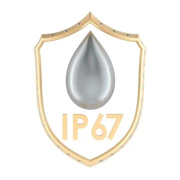 IP67 waterproof protection shield icon. 3D rendering Stock Illustration