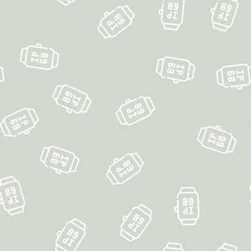 Ip68 smart watch waterproof protection line vector seamless pattern Stock Illustration