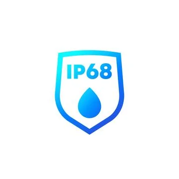 Ip68 standard, waterproof icon with a shield Stock Illustration