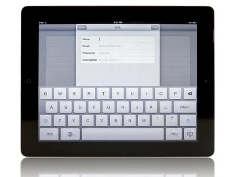 Ipad 3 with aol connection 库存照片