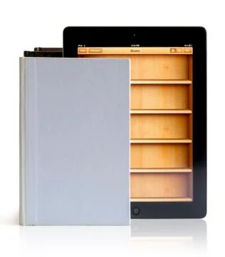 Ipad 3 with books Stock Photos