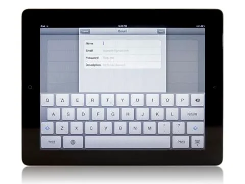 Ipad 3 with gmail connection Stockfoto's