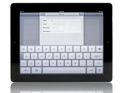 Ipad 3 with yahoo connection Stock Photos