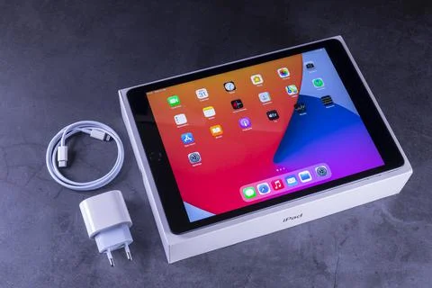 IPad 8th generation on desk 库存照片