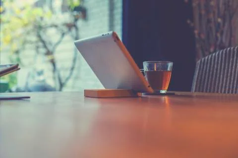 IPad and tea Stock Photos