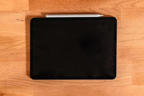 IPad on a Desk Foto stock
