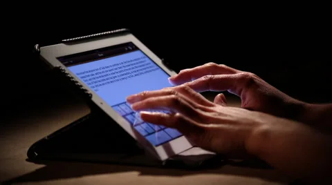 Ipad on desk typing 1 Stock Footage 47485069