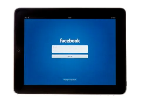 Ipad facebook app Stock Photos