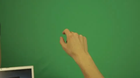 IPad Finger Swipe &amp; Tap - Greenscreen Stock Footage 11028271