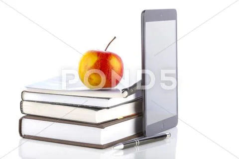 Ipad mini 2 with school accesories Stock Photos
