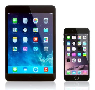 Ipad mini and iphone 6 Stock Photos