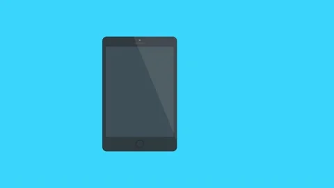 IPad pro gadget template sliding animation on blue screen Stock Footage 130216862