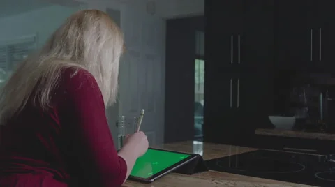 IPad Pro Green Screen Writing with Pencil Video stock 59730382