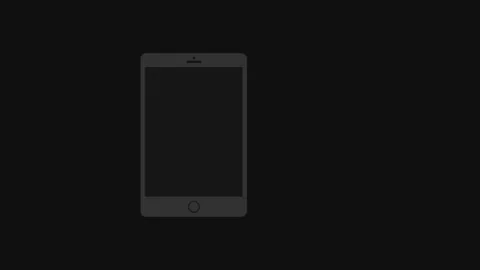 Ipad pro screen on black backdrop animation motion Stock Footage 130387852