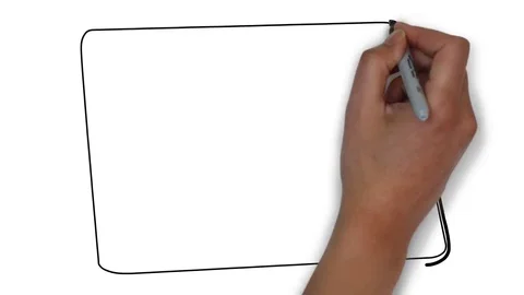 IPad screen with Sales Chart - Whiteboard style "hand animation" Stock Footage 73450859