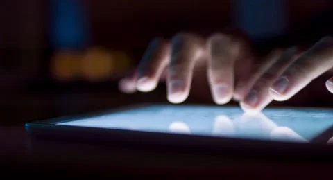 Ipad Tablet Android Apple Ios Display Touch Screen Hand Fingers Swipe Digital Stock Footage 49616681