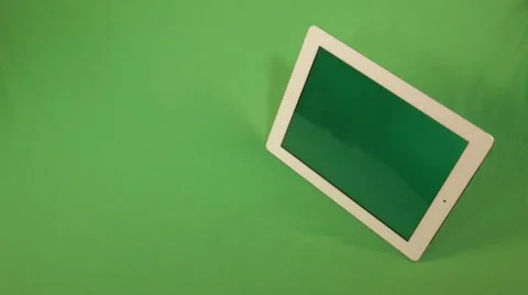 Ipad touch screen is on the table top view Stock Footage 41087332