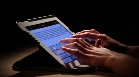 Ipad typing jib down 2 Stock Footage 47484509
