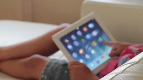 IPad , used by a kid Stock Footage 40751782