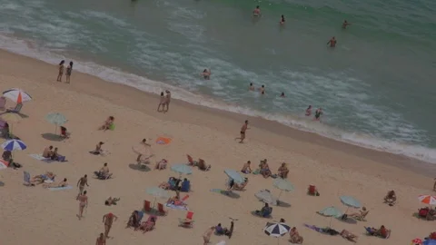Ipanema beach angle from above, Rio de Janeiro, Brazil Video stock 97221161