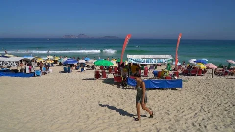 Ipanema Beach Life Stock Footage 73232761