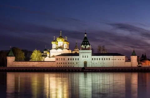 Ipatievsky monastery at night Stock Photos