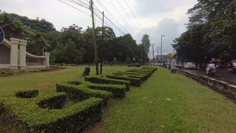 Ipb front gate street pan right Stock Footage 232923585