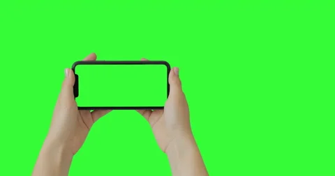 The iPhone 11 model in horizontal orientation landscape mode. green screen Stock Footage 131264500
